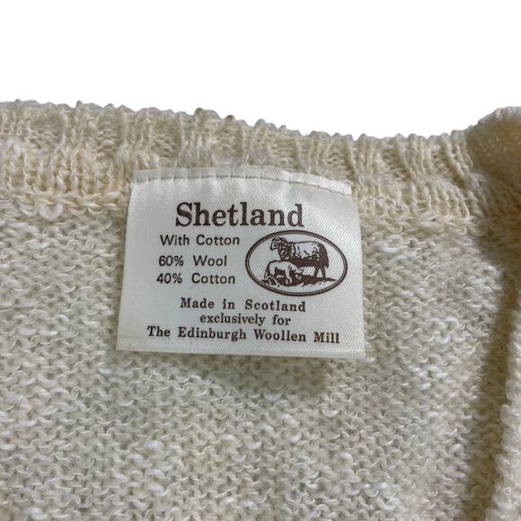VTG Shetland Knit Sweater, Wool Cotton Blend, Mens Size M, Made in Scotland - Picture 2 of 6